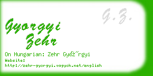 gyorgyi zehr business card